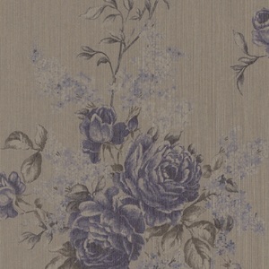 Casa Padrino Barock Textiltapete Grau / Taupe / Blau 10,05 x 0,53 m - Tapete mit Blumenmuster
