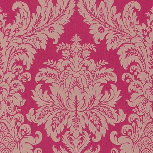 Casa Padrino Barock Textiltapete Pink / Beige 10,05 x 0,53 m - Luxus Wohnzimmer Tapete