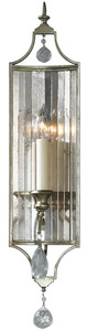 Casa Padrino Barock Kristall Wandleuchte Silber / Gold 14 x 11,4 x H. 66 cm - Elegante Wandlampe im Barockstil - Barock Mbel