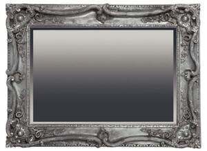 Casa Padrino Barock Spiegel Antik Silber 118 x H. 88 cm - Rechteckiger Wandspiegel im Barockstil - Prunkvoller Antik Stil Garderoben Spiegel - Barock Interior - Handgefertigte Barock Mbel