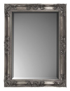 Casa Padrino Barock Spiegel Antik Silber 62 x H. 82 cm - Rechteckiger Wandspiegel im Barockstil - Prunkvoller Antik Stil Garderoben Spiegel - Barock Interior - Handgefertigte Barock Mbel