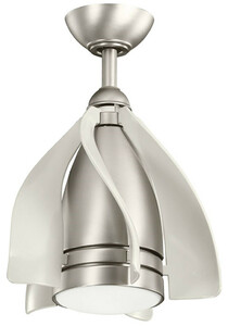 Casa Padrino Designer Deckenventilator mit LED Beleuchtung und Fernbedienung Silber / Champagnerfarben  38 cm - Luxus Qualitt