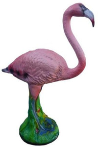 Casa Padrino Dekofigur Flamingo Rosa / Mehrfarbig H. 80 cm - Wetterbestndige Deko Skulptur - Wohnzimmer Deko - Garten Deko - Deko Tierfigur