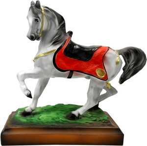 Casa Padrino Designer Dekofigur Pferd 36 x 15.5 x H 34 cm - Prunkvolle Pferde Skulptur