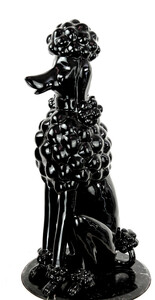 Casa Padrino Dekofigur Pudel Hund Schwarz H. 63 cm - Wetterbestndige Deko Skulptur - Wohnzimmer Deko - Garten Deko - Terrassen Deko