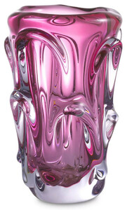 Casa Padrino Luxus Glas Vase Rosa  20 x H. 31 cm - Moderne Deko Blumenvase - Deko Accessoires - Luxus Kollektion