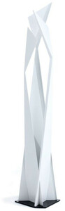 Casa Padrino Designer LED Stehleuchte Matt Wei / Schwarz 47 x 40 x H. 204 cm - Moderne Edelstahl Stehlampe - Wohnzimmer Lampe - Luxus Qualitt