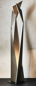 Casa Padrino Designer LED Stehleuchte Bronzefarben / Schwarz 47 x 40 x H. 204 cm - Moderne Edelstahl Stehlampe - Wohnzimmer Lampe - Luxus Qualitt