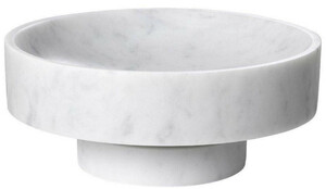 Casa Padrino Luxus Schale Wei  33 x H. 13 cm - Runde Deko Schssel aus hochwertigem Carrara Marmor - Luxus Deko Accessoires