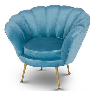 Casa Padrino Designer Kinder Samt Sessel Hellblau / Messingfarben 96 x 79 x H. 78 cm - Luxus Kindermbel