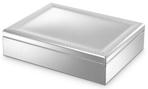 Casa Padrino Luxus Schmuckkasten Silber 20 x 15 x H. 5 cm - Schmuckschatulle - Aufbewahrungsbox - Luxus Deko Accessoires - Luxus Qualitt