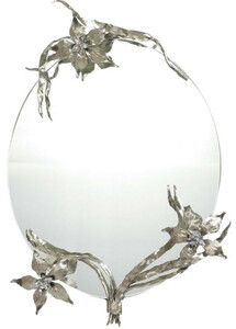 Casa Padrino Luxus Spiegel Silber 60 x H. 90 cm - Luxus Wandspiegel mit edlem Swarowski Kristallglas - Luxus Deko Accessoires