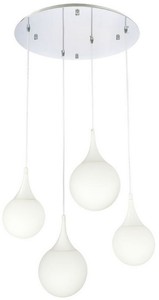 Casa Padrino LED Hngeleuchte Silber / Wei  52,5 x H. 150 cm - Hngelampe mit Mattglas Lampenschirmen