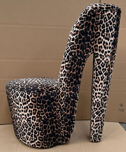 Casa Padrino Luxus High Heel Sessel mit Glitzersteinen Leopard 40 x 85 x H. 100 cm - Designer Sessel - Designer Mbel - Luxus Mbel