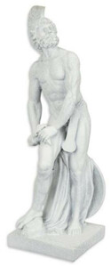 Casa Padrino Deko Skulptur Rmischer Soldat Grau 16,5 x 16,8 x H. 49,7 cm - Kunstharz Dekofigur - Wohnzimmer Deko - Deko Accessoires
