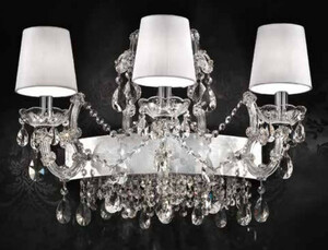 Casa Padrino Luxus Barock Wandleuchte Silber / Wei 60 x 30 x H. 40 cm - Prunkvolle Barockstil Wandlampe mit venezianischen Kristallglas - Edel & Prunkvoll - Luxus Qualitt - Made in Italy
