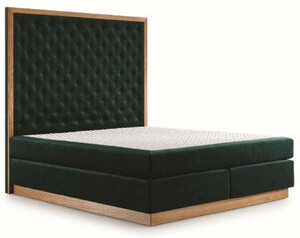 Casa Padrino Luxus Doppelbett Dunkelgrn / Naturfarben - Verschiedene Gren - Modernes Massivholz Bett mit Kopfteil - Moderne Schlafzimmer Mbel - Luxus Kollektion