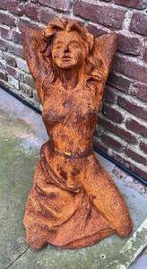 Casa Padrino Jugendstil Garten Deko Skulptur Frau Rost H. 72,6 cm
