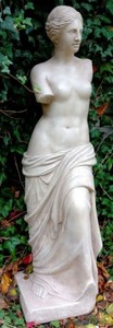 Casa Padrino Jugendstil Gartendeko Skulptur / Statue Venus Grau H. 120 cm - Steinfigur Gartenskulptur