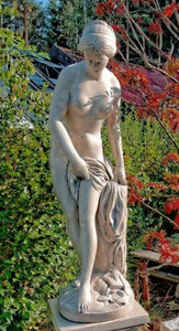 Casa Padrino Jugendstil Gartendeko Skulptur Grau H. 120 cm - Garten Deko Figur - Garten & Terrassen Deko Accessoires