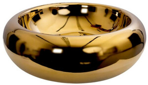 Casa Padrino Luxus Waschbecken Gold  51 x H. 17 cm - Rundes massives Keramik Waschbecken - Luxus Badezimmer Accessoires