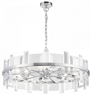 Casa Padrino Hngeleuchte Silber  80 cm - Moderne runde Hngelampe mit Metallrahmen und Glasplatten - Designer Leuchten