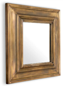 Casa Padrino Luxus Edelstahl Wandspiegel Vintage Messing 100 x 13 x H. 100 cm - Quadratischer Wohnzimmer Spiegel - Schlafzimmer Spiegel - Garderoben Spiegel - Luxus Mbel - Luxus Einrichtung