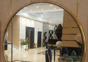 Casa Padrino Luxus Art Deco Wandspiegel Gold  92 cm - Runder Wohnzimmer Spiegel mit Metallrahmen - Schlafzimmer Spiegel - Garderoben Spiegel - Luxus Art Deco Mbel