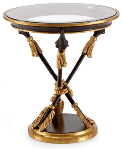 Casa Padrino Luxus Barock Beistelltisch Antik Gold / Dunkelbraun - Prunkvoller Massivholz Tisch mit Glasplatte - Luxus Mbel im Barockstil - Barock Mbel - Luxus Qualitt - Made in Italy