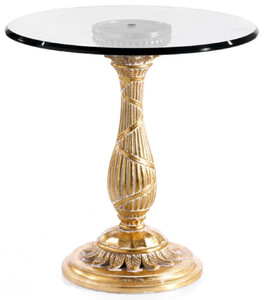 Casa Padrino Luxus Barock Beistelltisch Antik Gold - Prunkvoller Massivholz Tisch mit Glasplatte - Luxus Mbel im Barockstil - Barock Mbel - Luxus Qualitt - Made in Italy