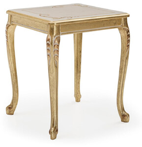 Casa Padrino Luxus Barock Beistelltisch Gold / Creme / Wei - Quadratischer Massivholz Tisch im Barockstil - Luxus Wohnzimmer Mbel im Barockstil - Barock Mbel - Edel & Prunkvoll