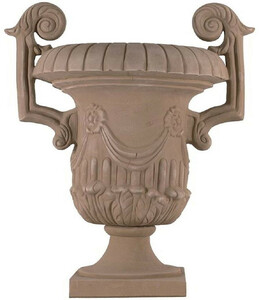 Casa Padrino Barock Blumenvase Terracotta  63 x H. 73 cm - Handgefertigte Keramik Vase - Balkon Terrassen Garten Deko - Deko Accessoires im Barockstil - Edel & Prunkvoll