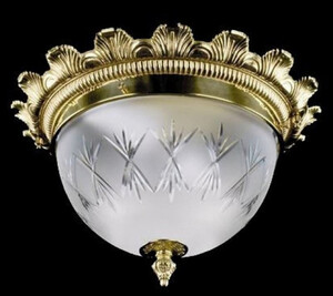 Casa Padrino Luxus Barock Deckenleuchte Messing  37 x H. 21 cm - Runde Barockstil Deckenlampe - Barock Leuchten