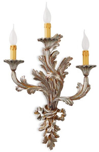 Casa Padrino Luxus Barock Wandleuchte Antik Silber 40 x 20 x H. 58 cm - Prunkvolle Barockstil Wandlampe - Barock Leuchten - Luxus Qualitt - Made in Italy
