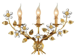 Casa Padrino Luxus Barock Wandleuchte Gold mit Patina 52 x 20 x H. 35 cm - Elegante Barockstil Wandlampe mit edlem Murano Glas - Barock Leuchten - Luxus Qualitt - Made in Italy