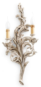 Casa Padrino Luxus Barock Doppel Wandleuchte Antik Silber 32 x 16 x H. 66 cm - Prunkvolle Barockstil Wandlampe - Barock Leuchten - Luxus Qualitt - Made in Italy
