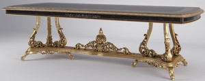 Casa Padrino Luxus Barock Esstisch Braun / Antik Gold 300  x 117 x H. 80 cm - Prunkvoller Esszimmertisch im Barockstil - Luxus Qualitt