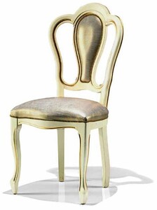 Casa Padrino Luxus Barock Esszimmer Stuhl Silber / Elfenbein / Gold - Made in Italy