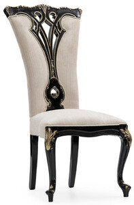 Casa Padrino Luxus Barock Esszimmer Stuhl Creme / Schwarz / Gold - Prunkvoller Barockstil Kchen Stuhl - Luxus Esszimmer Mbel im Barockstil - Barock Mbel - Edel & Prunkvoll