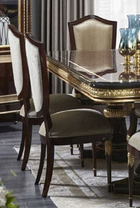 Casa Padrino Luxus Barock Esszimmer Stuhl Gold / Dunkelbraun / Gold - Luxus Esszimmer Mbel im Barockstil - Prunkvolle Barock Mbel - Barock Interior