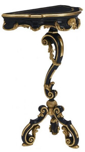 Casa Padrino Luxus Barock 3-Bein Konsole Schwarz / Gold - Made in Italy