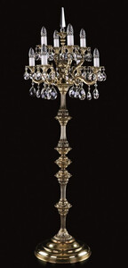 Casa Padrino Luxus Barock Kristall Stehleuchte Antik Messing  56 x H. 152 cm - Prunkvolle Messing Stehlampe mit Bhmischem Kristallglas - Barock Kristall Leuchten - Barock Mbel