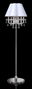 Casa Padrino Luxus Barock Kristall Stehleuchte Silber / Wei  45 x H. 160 cm - Prunkvolle Stehlampe mit Bhmischem Kristallglas - Barock Kristall Leuchten - Luxus Qualitt