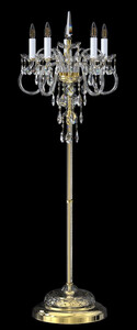 Casa Padrino Luxus Barock Kristall Stehleuchte Gold / Wei  50 x H. 145 cm - Prunkvolle Stehlampe mit Bhmischem Kristallglas - Barock Kristall Leuchten - Luxus Qualitt