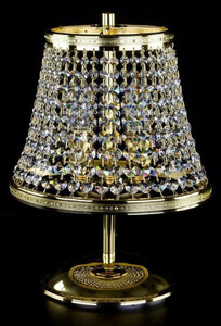 Casa Padrino Luxus Barock Kristall Tischleuchte Gold  25 x H. 32 cm - Prunkvolle Hockerleuchte mit Bhmischem Kristallglas - Barock Kristall Leuchten