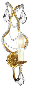 Casa Padrino Luxus Barock Kristall Wandleuchte Gold 14 x 15 x H. 38 cm - Elegante Metall Wandlampe mit edlem Bhmischem Glas - Barock Leuchten