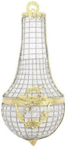 Casa Padrino Barock Kristall Wandleuchte Gold 30 x H. 70 cm - Elegante Wandlampe im Barockstil - Barock Leuchten - Edel & Prunkvoll