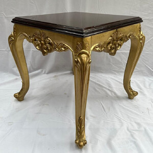 Casa Padrino Luxus Barock Massivholz Beistelltisch Gold / Braun - Quadratischer Tisch im Barockstil - Barock Mbel - Edel & Prunkvoll