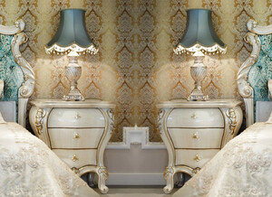Casa Padrino Luxus Barock Nachtkommoden Set Creme / Gold 60 x 55 x H. 68 cm - Prunkvolle Massivholz Nachttische - Barock Schlafzimmer Mbel