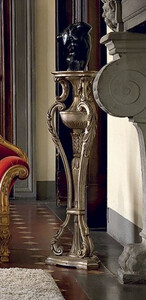 Casa Padrino Luxus Barock Sule Antik Silber - Prunkvolle Massivholz Deko Sule - Hotel Mbel - Schloss Mbel - Luxus Qualitt - Made in Italy